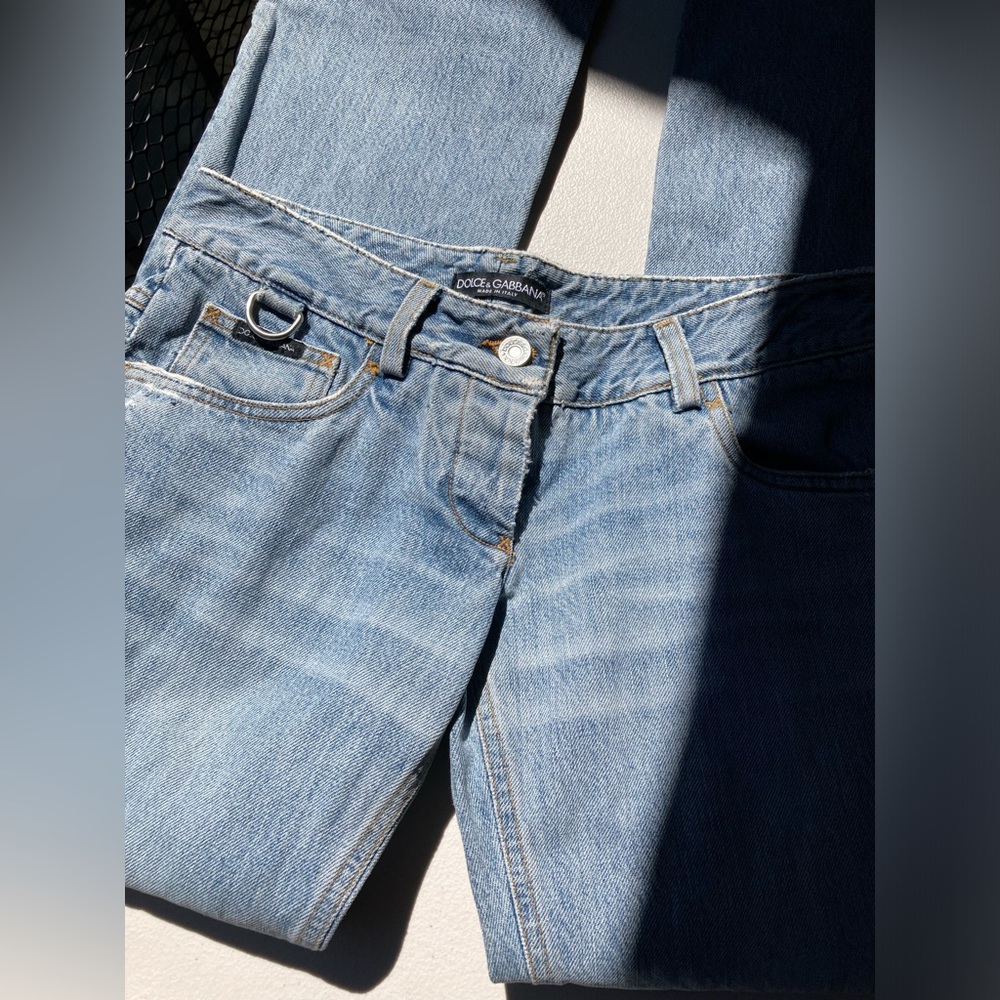 Vintage Dolce & Gabbana Light Wash Low Rise Jeans Button Hem Jeans Button Fly - Picture 17 of 17